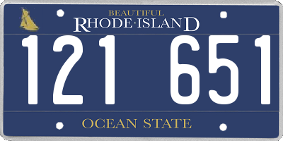 RI license plate 121651