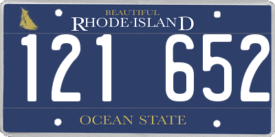 RI license plate 121652