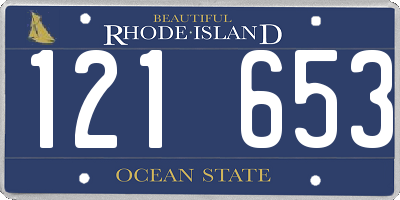 RI license plate 121653