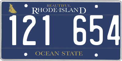 RI license plate 121654