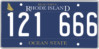 RI license plate 121666
