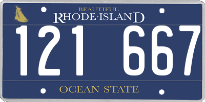 RI license plate 121667