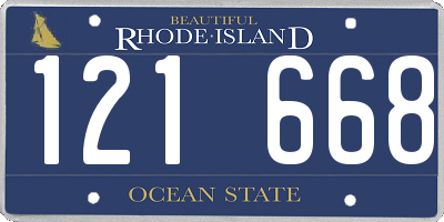 RI license plate 121668