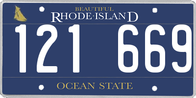 RI license plate 121669