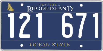 RI license plate 121671