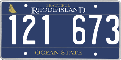 RI license plate 121673