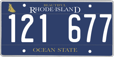 RI license plate 121677