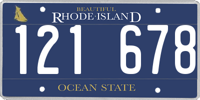 RI license plate 121678