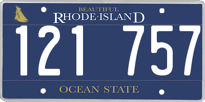 RI license plate 121757