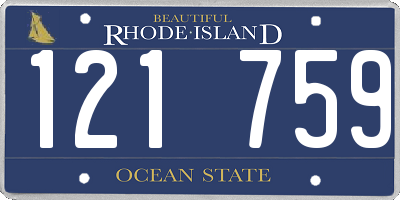 RI license plate 121759