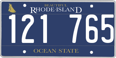 RI license plate 121765
