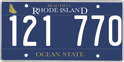 RI license plate 121770