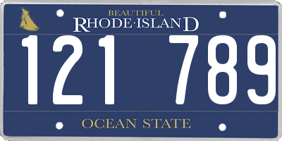 RI license plate 121789