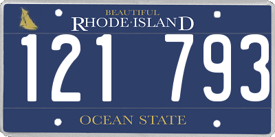 RI license plate 121793