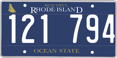 RI license plate 121794