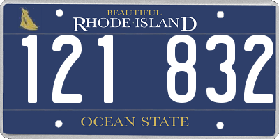 RI license plate 121832