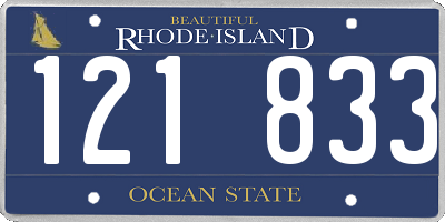 RI license plate 121833