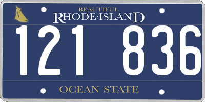 RI license plate 121836