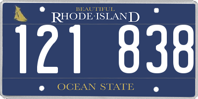 RI license plate 121838