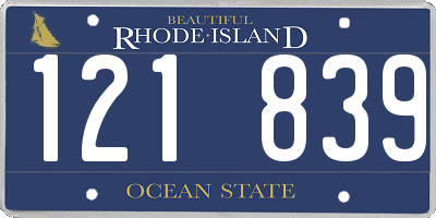 RI license plate 121839