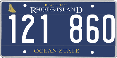 RI license plate 121860
