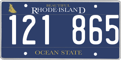 RI license plate 121865