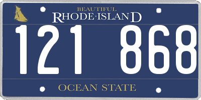 RI license plate 121868