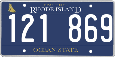 RI license plate 121869