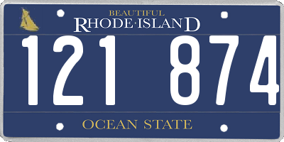 RI license plate 121874