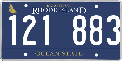 RI license plate 121883
