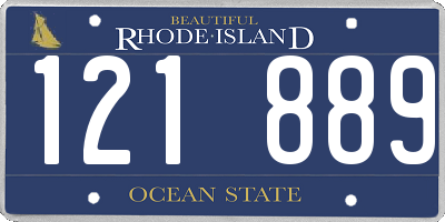 RI license plate 121889