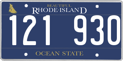 RI license plate 121930