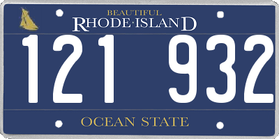 RI license plate 121932