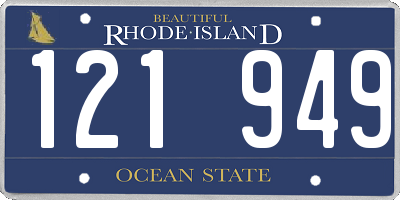RI license plate 121949