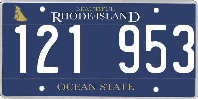 RI license plate 121953