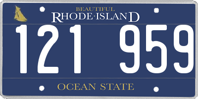 RI license plate 121959