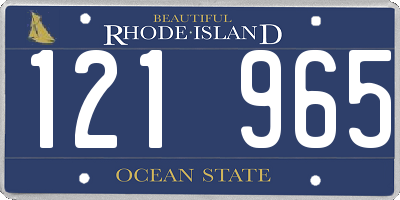RI license plate 121965