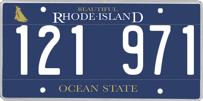 RI license plate 121971