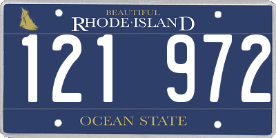 RI license plate 121972