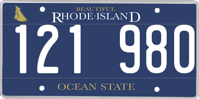 RI license plate 121980