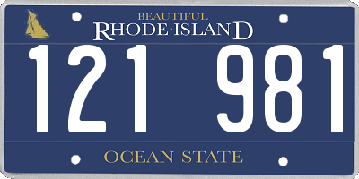 RI license plate 121981
