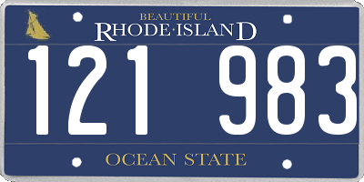 RI license plate 121983