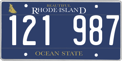 RI license plate 121987