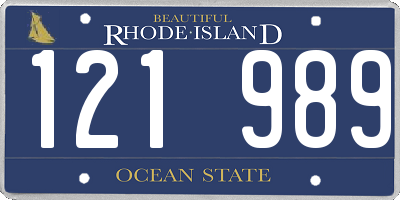 RI license plate 121989