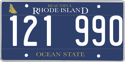 RI license plate 121990