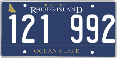 RI license plate 121992