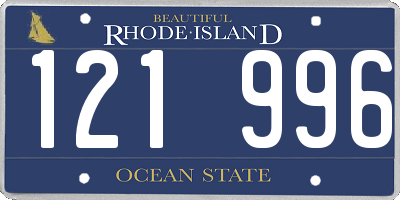 RI license plate 121996
