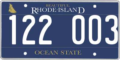 RI license plate 122003