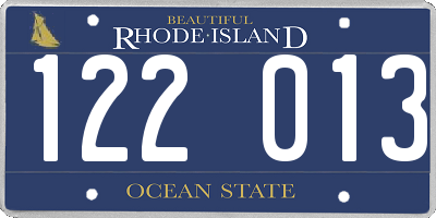 RI license plate 122013