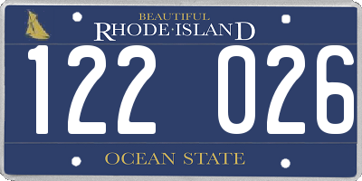 RI license plate 122026